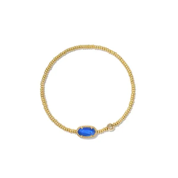 Grayson Stretch Bracelet Gold Cobalt Blue Illusion Gray's Jewelers Bespoke Saint James, NY