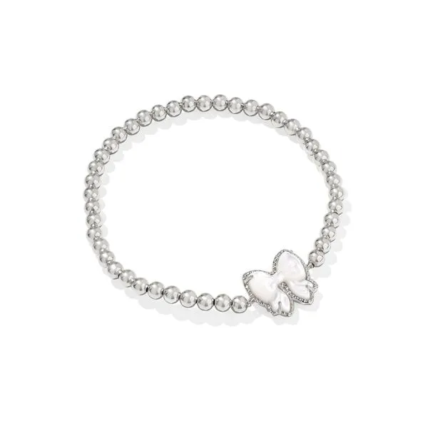 HALEY BOW STRETCH BRACELET SILVER IVORY MOTHER OF PEARL Gray's Jewelers Bespoke Saint James, NY