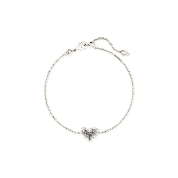 Ari Heart Silver Chain Bracelet in Platinum Drusy Gray's Jewelers Bespoke Saint James, NY