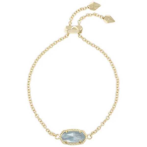 Elaina Delicate Chain Bracelet Gold Light Blue Illusion Gray's Jewelers Bespoke Saint James, NY