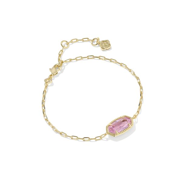 Elaina Luxe Chain Bracelet Gold Light Pink Cubic Zirconia Gray's Jewelers Bespoke Saint James, NY