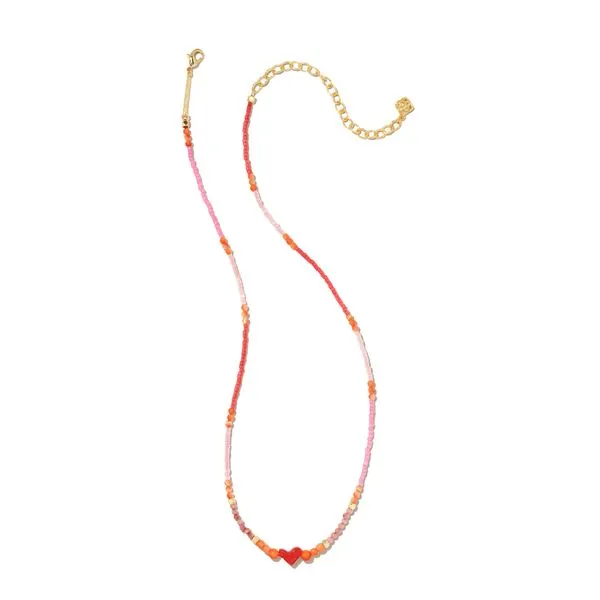 Nova Heart Gold Strand Necklace In Red Mix Image 2 Gray's Jewelers Bespoke Saint James, NY