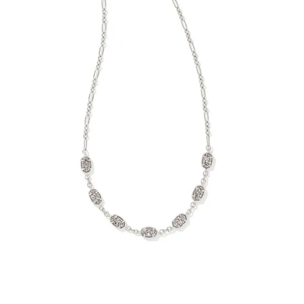 Emilie Silver Strand Necklace In Platinum Drusy Gray's Jewelers Bespoke Saint James, NY