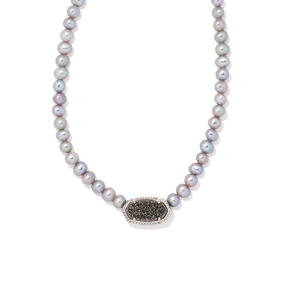 Beaded Elisa Silver Necklace In Gray Mix Gray's Jewelers Bespoke Saint James, NY