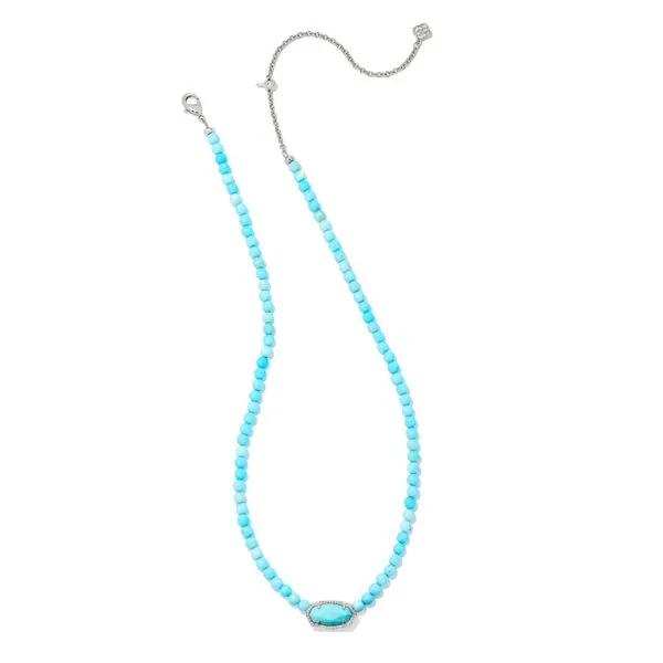 Beaded Elisa Silver Necklace In Light Blue Magnesite Image 2 Gray's Jewelers Bespoke Saint James, NY