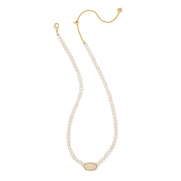 Beaded Elisa Gold Necklace In Iridescent Mix Image 2 Gray's Jewelers Bespoke Saint James, NY