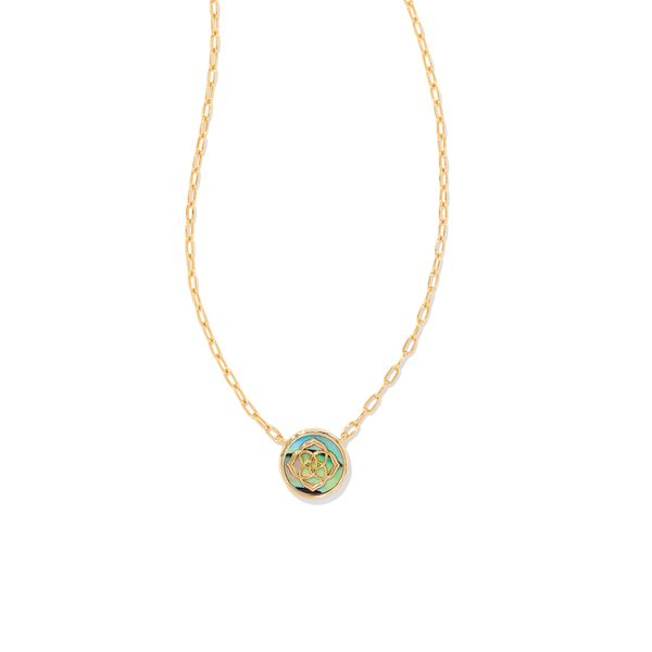 Stamped Dira Pendant Necklace Gold Abalone Shell Gray's Jewelers Bespoke Saint James, NY