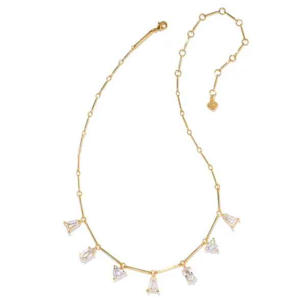 Blair Gold Jewel Strand Necklace in White Crystal Gray's Jewelers Bespoke Saint James, NY