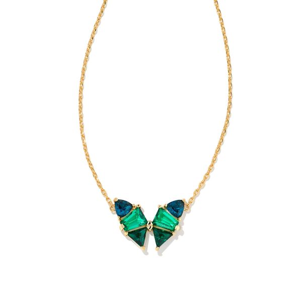 Blair Gold Butterfly Pendant Necklace in Emerald Mix Gray's Jewelers Bespoke Saint James, NY