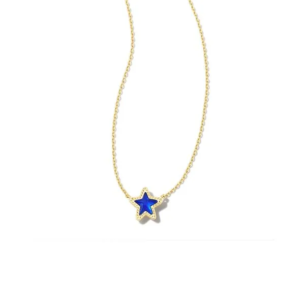 Jae Gold Star Small Short Pendant Necklace in Cobalt Blue Illusion Gray's Jewelers Bespoke Saint James, NY