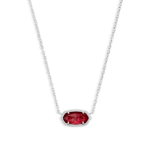 Elisa Short Pendant Necklace Rhodium Clear Berry Gray's Jewelers Bespoke Saint James, NY