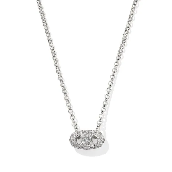 Bailey Pave Short Pendant Necklace Silver White Crystal Gray's Jewelers Bespoke Saint James, NY