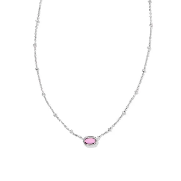 Mini Elisa Satellite Short Pendant Necklace Silver Fuchsia Magnesite Gray's Jewelers Bespoke Saint James, NY