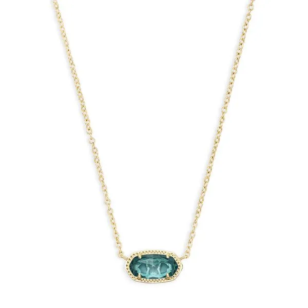 Elisa Short Pendant Necklace Gold London Blue Gray's Jewelers Bespoke Saint James, NY