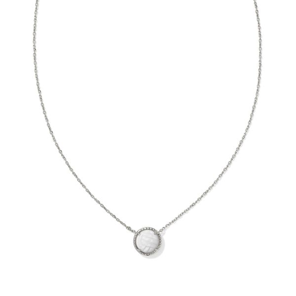 Volleyball Short Pendant Necklace Silver White Mother Of Pearl Gray's Jewelers Bespoke Saint James, NY
