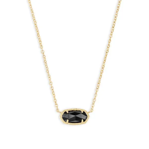 Elisa Short Pendant Necklace Gold Black Gray's Jewelers Bespoke Saint James, NY