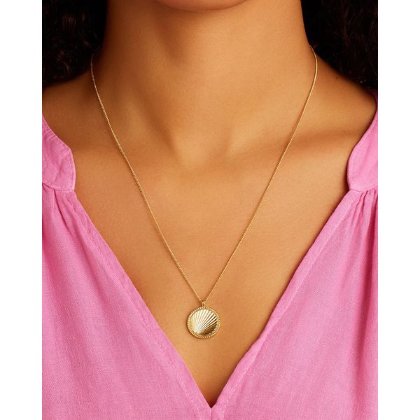 18K Yellow Gold Plated Sunny Pendant Necklace Image 2 Gray's Jewelers Bespoke Saint James, NY