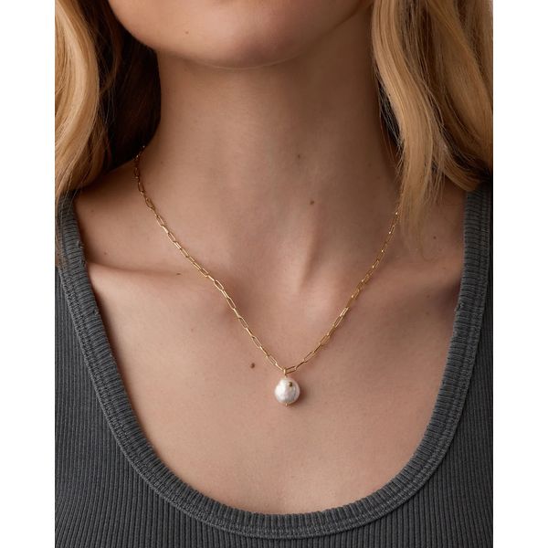 18K Yellow Gold Plated Reese Pearl Necklace Image 2 Gray's Jewelers Bespoke Saint James, NY