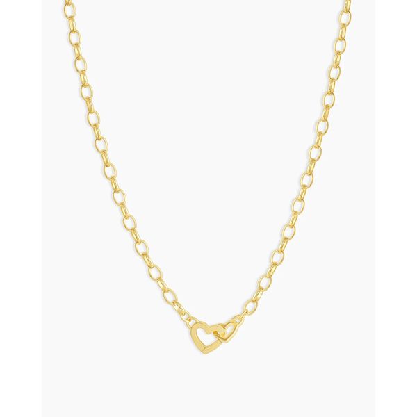 18K Yellow Gold Plated Parker Heart Mini Necklace Gray's Jewelers Bespoke Saint James, NY