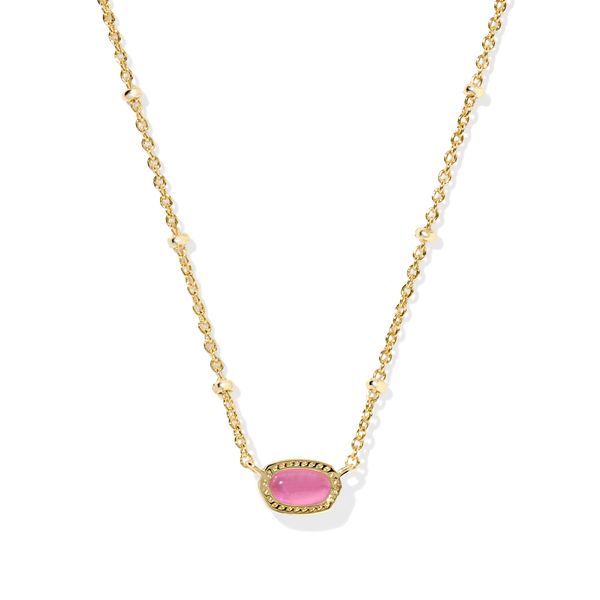 Mini Elisa Satellite Short Pendant Necklace Gold Azalea Illusion Gray's Jewelers Bespoke Saint James, NY