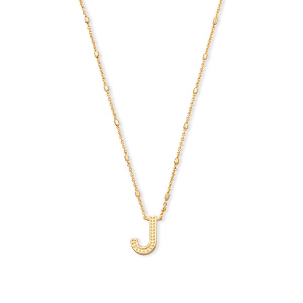 Letter J Pendant Necklace Gold Metal Gray's Jewelers Bespoke Saint James, NY