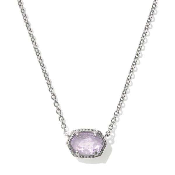 Daphne Frame Short Pendant Necklace Silver Purple Amethyst Gray's Jewelers Bespoke Saint James, NY