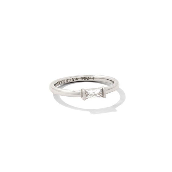 Juliette Band Ring Rhodium White Crystal Gray's Jewelers Bespoke Saint James, NY