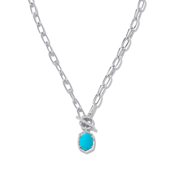 Daphne Link And Chain Necklace Silver Variegated Turquoise Magnesite Gray's Jewelers Bespoke Saint James, NY