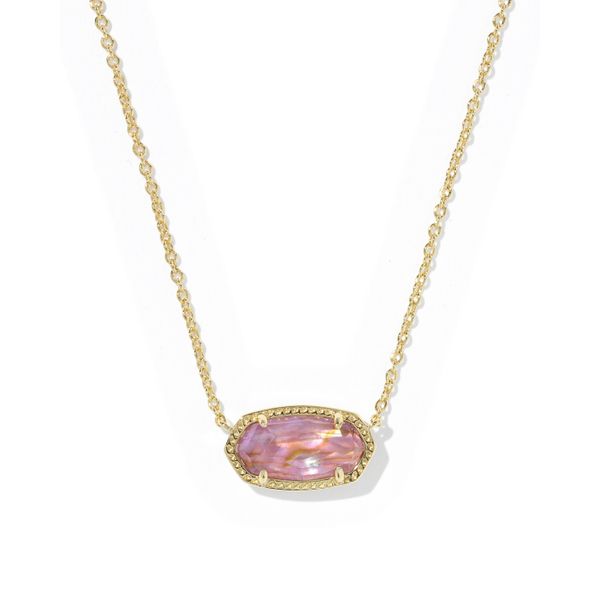 Elisa Pendant Necklace Gold Light Mauve Illusion Gray's Jewelers Bespoke Saint James, NY
