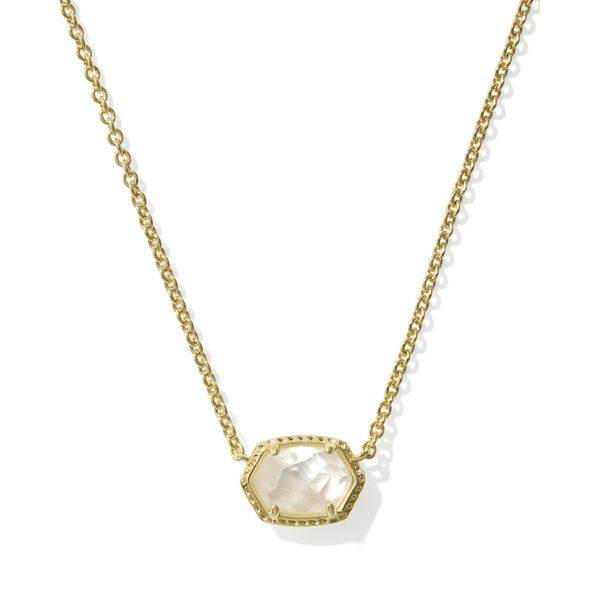 Daphne Frame Short Pendant Necklace Gold Ivory Mother Of Pearl Gray's Jewelers Bespoke Saint James, NY