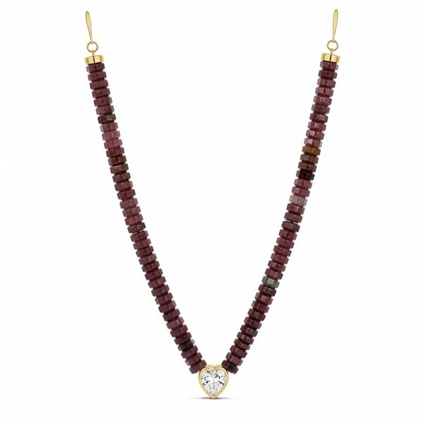 18K Yellow Gold Plated Love in Every Tone Necklace - Burgandy Gray's Jewelers Bespoke Saint James, NY
