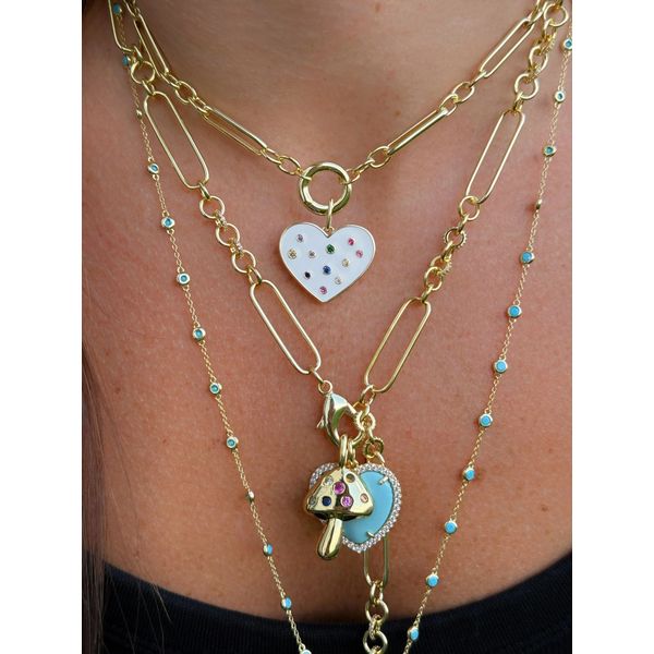 18K Yellow Gold Plated Fancy Link Push Clasp Necklace Image 2 Gray's Jewelers Bespoke Saint James, NY