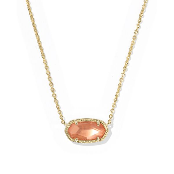 Elisa Pendant Necklace Gold Burnt Orange Mother Of Pearl Gray's Jewelers Bespoke Saint James, NY