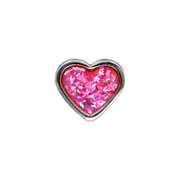 Stainless Steel Pink Glitter Heart Stud Earring Gray's Jewelers Bespoke Saint James, NY