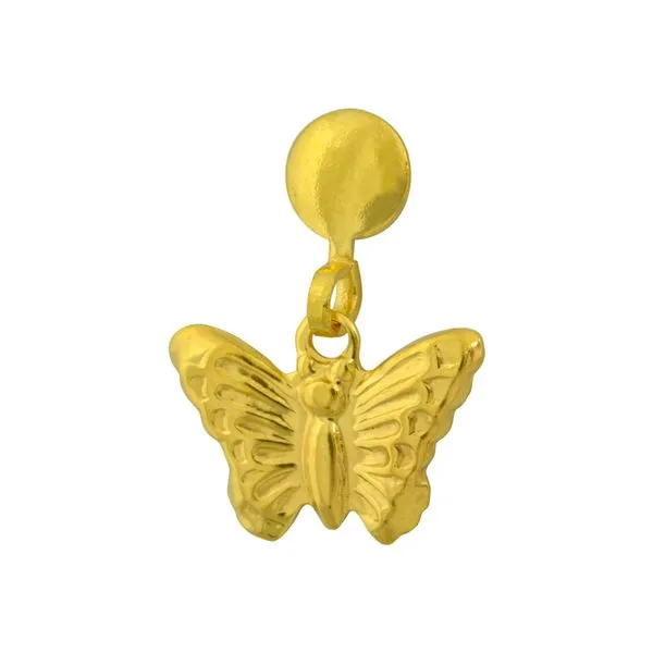 Gold Plated Butterfly Drop Dangle Earring Gray's Jewelers Bespoke Saint James, NY