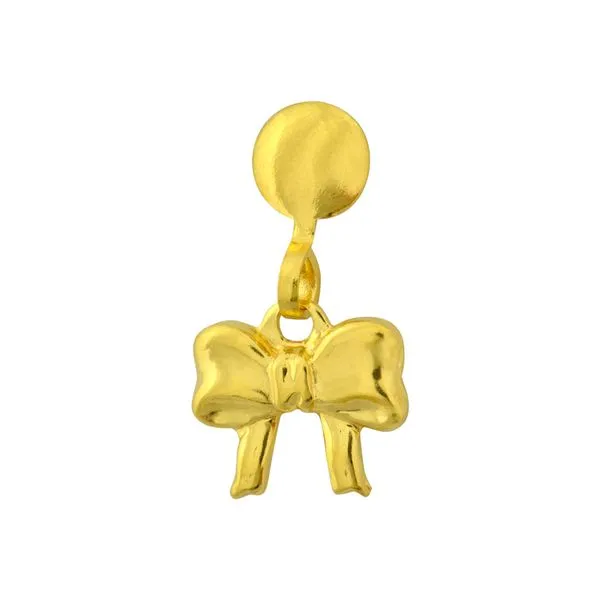 Gold Plated Drop Bow Dangle Earring Gray's Jewelers Bespoke Saint James, NY