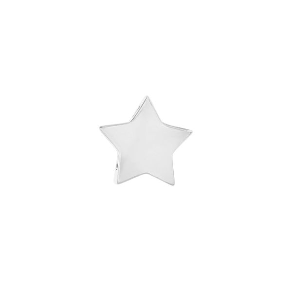 Platinum Finish Sterling Silver Star Charm Gray's Jewelers Bespoke Saint James, NY