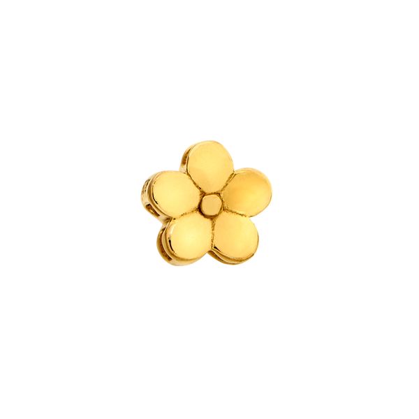 Gold Finish Sterling Silver Flower Charm Gray's Jewelers Bespoke Saint James, NY