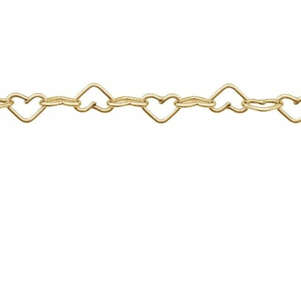 14K Yellow Gold 3.2 MM Heart Chain by the Inch for Permanent Jewelry Gray's Jewelers Bespoke Saint James, NY