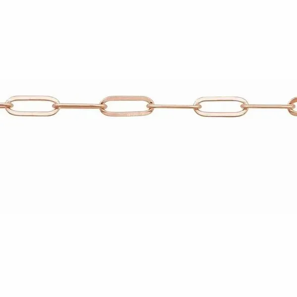 14K Rose Gold 1.95 mm Paperclip-Style Chain by the Inch Permanent Jewelry Gray's Jewelers Bespoke Saint James, NY