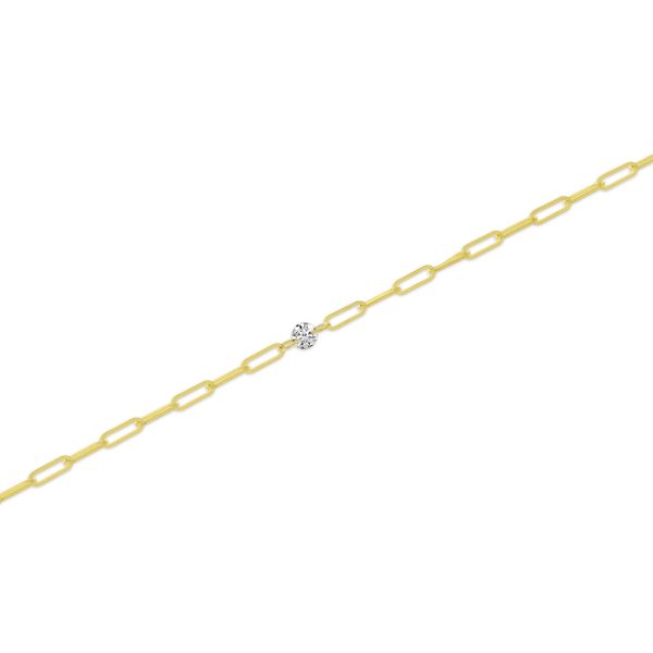 14K Yellow Gold Diamond Paperclip Forever Bracelet Gray's Jewelers Bespoke Saint James, NY