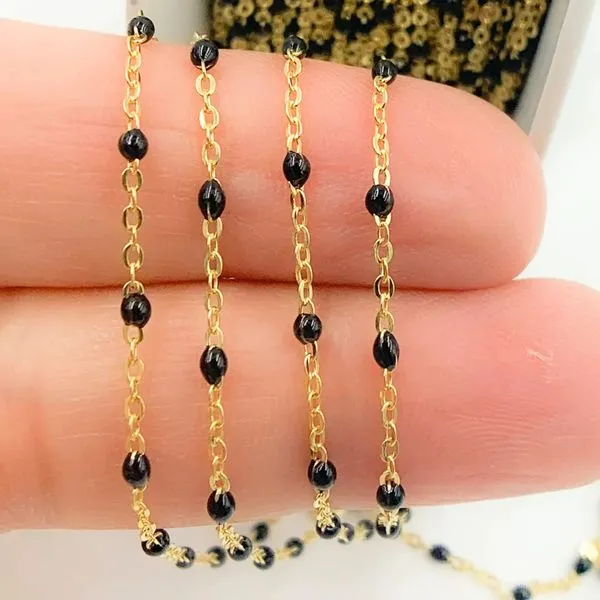 14K Yellow Gold Oval Mirror Link Chain by the Inch for Perma