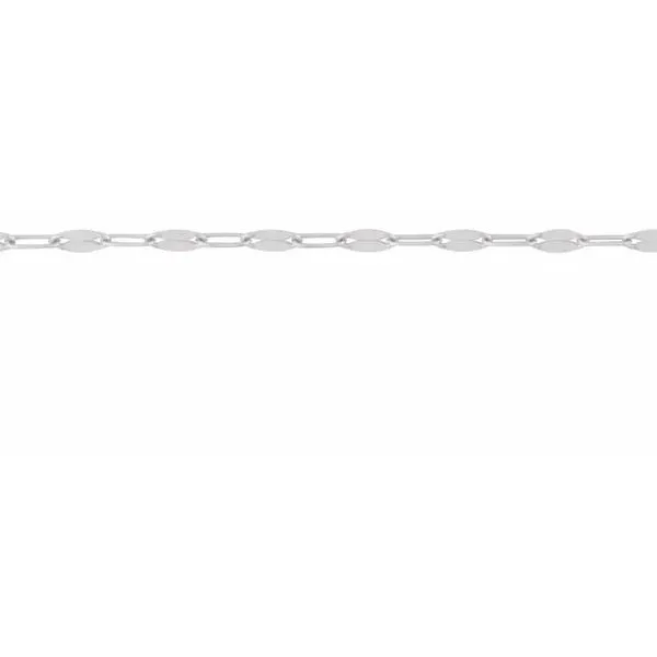 14K White Gold 1.5 mm Keyhole Chain by the Inch Gray's Jewelers Bespoke Saint James, NY