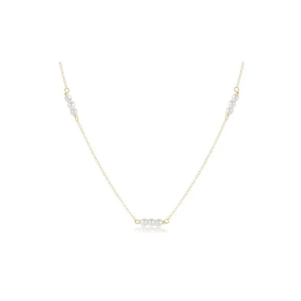 Choker Joy Simplicity Chain Gold - 3Mm Pearl Gray's Jewelers Bespoke Saint James, NY