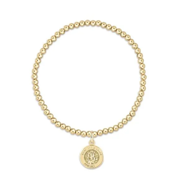 Classic Gold 3Mm Bead Bracelet - Protection Gold Disc Gray's Jewelers Bespoke Saint James, NY