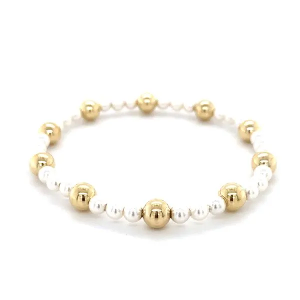 Pearl Sincerity Pattern 4MM Bead Bracelet - 6MM Gold Gray's Jewelers Bespoke Saint James, NY