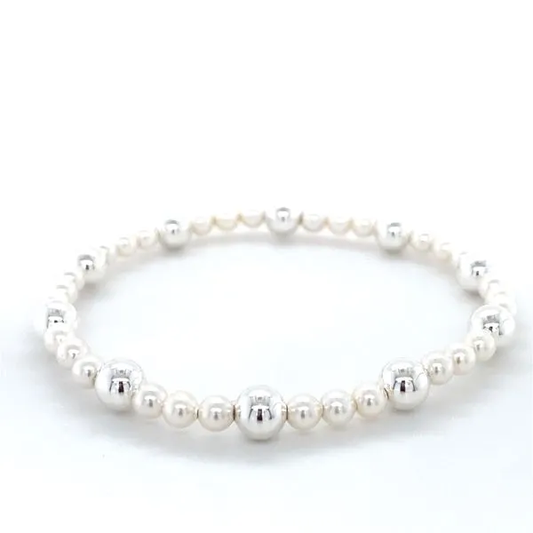 Pearl Sincerity Pattern 4MM Bead Bracelet - 6MM Sterling Silver Gray's Jewelers Bespoke Saint James, NY