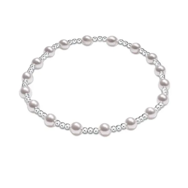 Classic Sincerity Pattern Sterling 4MM Bead Bracelet - Pearl Gray's Jewelers Bespoke Saint James, NY