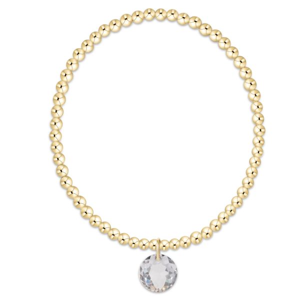 Classic Gold 3MM Bracelet - Reflection Charm - 04 April Gray's Jewelers Bespoke Saint James, NY