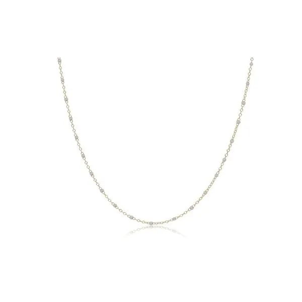 Choker Simplicity Chain Gold - 2Mm Pearl Gray's Jewelers Bespoke Saint James, NY
